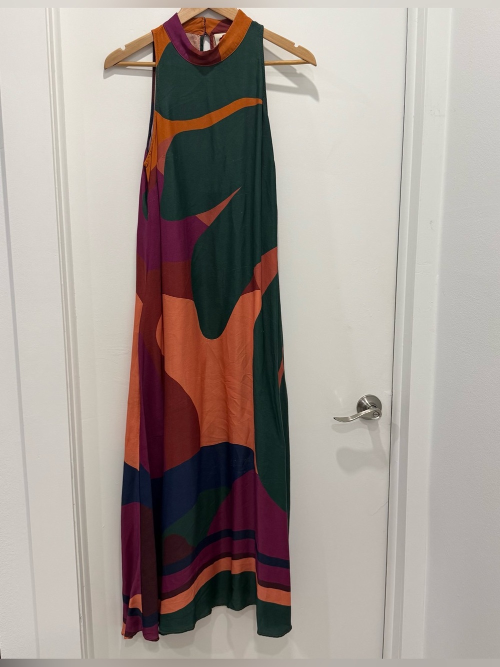 FARM Rio Anthropologie Multicolor Abstract Maxi Dress L - Picture 2 of 11